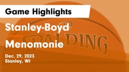 Stanley-Boyd  vs Menomonie  Game Highlights - Dec. 29, 2023