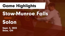 Stow-Munroe Falls  vs Solon  Game Highlights - Sept. 5, 2023