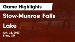 Stow-Munroe Falls  vs Lake  Game Highlights - Oct. 21, 2023