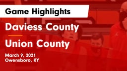 Daviess County  vs Union County  Game Highlights - March 9, 2021