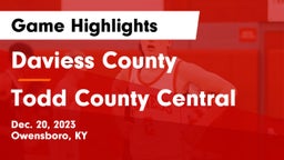 Daviess County  vs Todd County Central  Game Highlights - Dec. 20, 2023