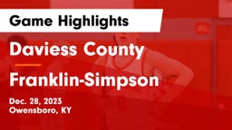 Daviess County  vs Franklin-Simpson  Game Highlights - Dec. 28, 2023