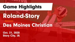 Roland-Story  vs Des Moines Christian  Game Highlights - Oct. 21, 2020