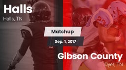 Matchup: Halls  vs. Gibson County  2017
