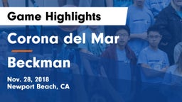 Corona del Mar  vs Beckman  Game Highlights - Nov. 28, 2018