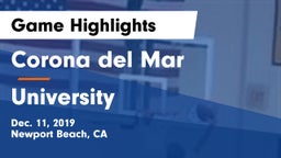 Corona del Mar  vs University Game Highlights - Dec. 11, 2019