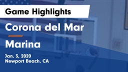 Corona del Mar  vs Marina  Game Highlights - Jan. 3, 2020