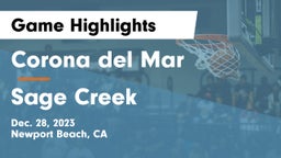 Corona del Mar  vs Sage Creek  Game Highlights - Dec. 28, 2023