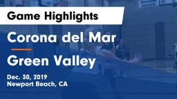 Corona del Mar  vs Green Valley  Game Highlights - Dec. 30, 2019