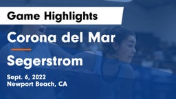 Corona del Mar  vs Segerstrom  Game Highlights - Sept. 6, 2022