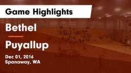 Bethel  vs Puyallup  Game Highlights - Dec 01, 2016