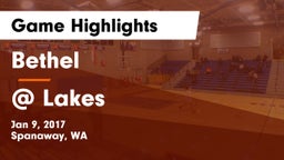 Bethel  vs @ Lakes Game Highlights - Jan 9, 2017