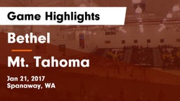 Bethel  vs Mt. Tahoma  Game Highlights - Jan 21, 2017