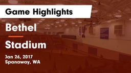 Bethel  vs Stadium  Game Highlights - Jan 26, 2017