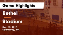Bethel  vs Stadium  Game Highlights - Dec. 15, 2017