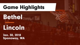 Bethel  vs Lincoln  Game Highlights - Jan. 30, 2018