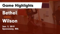Bethel  vs Wilson  Game Highlights - Jan. 2, 2019