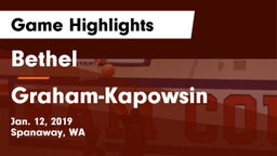 Bethel  vs Graham-Kapowsin  Game Highlights - Jan. 12, 2019