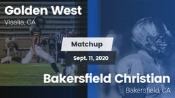Matchup: Golden West High vs. Bakersfield Christian  2020