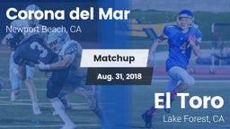 Matchup: Corona del Mar High vs. El Toro  2018