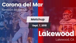 Matchup: Corona del Mar High vs. Lakewood  2018