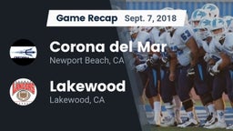 Recap: Corona del Mar  vs. Lakewood  2018