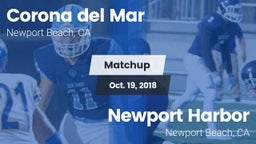 Matchup: Corona del Mar High vs. Newport Harbor  2018