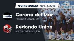 Recap: Corona del Mar  vs. Redondo Union  2018