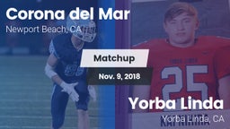 Matchup: Corona del Mar High vs. Yorba Linda  2018