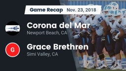 Recap: Corona del Mar  vs. Grace Brethren  2018
