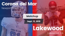 Matchup: Corona del Mar High vs. Lakewood  2019