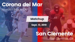 Matchup: Corona del Mar High vs. San Clemente  2019