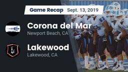 Recap: Corona del Mar  vs. Lakewood  2019