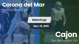 Matchup: Corona del Mar High vs. Cajon  2019