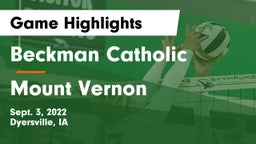 Beckman Catholic  vs Mount Vernon  Game Highlights - Sept. 3, 2022