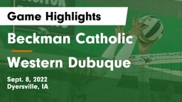Beckman Catholic  vs Western Dubuque  Game Highlights - Sept. 8, 2022