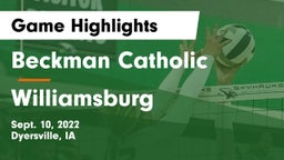 Beckman Catholic  vs Williamsburg  Game Highlights - Sept. 10, 2022