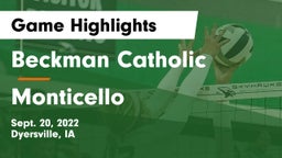 Beckman Catholic  vs Monticello  Game Highlights - Sept. 20, 2022