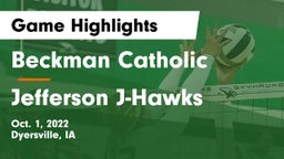 Beckman Catholic  vs Jefferson  J-Hawks Game Highlights - Oct. 1, 2022