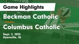 Beckman Catholic  vs Columbus Catholic  Game Highlights - Sept. 2, 2023