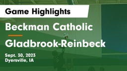 Beckman Catholic  vs Gladbrook-Reinbeck  Game Highlights - Sept. 30, 2023