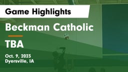 Beckman Catholic  vs TBA Game Highlights - Oct. 9, 2023