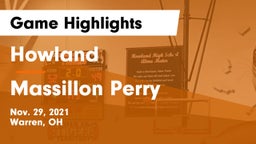 Howland  vs Massillon Perry  Game Highlights - Nov. 29, 2021