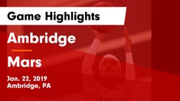 Ambridge  vs Mars  Game Highlights - Jan. 22, 2019