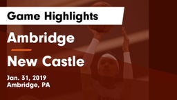 Ambridge  vs New Castle  Game Highlights - Jan. 31, 2019