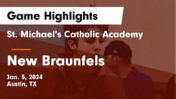 St. Michael's Catholic Academy vs New Braunfels  Game Highlights - Jan. 5, 2024
