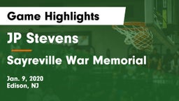 JP Stevens  vs Sayreville War Memorial  Game Highlights - Jan. 9, 2020