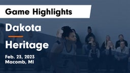 Dakota  vs Heritage  Game Highlights - Feb. 23, 2023