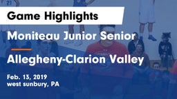 Moniteau Junior Senior  vs Allegheny-Clarion Valley Game Highlights - Feb. 13, 2019