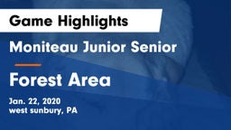 Moniteau Junior Senior  vs Forest Area  Game Highlights - Jan. 22, 2020